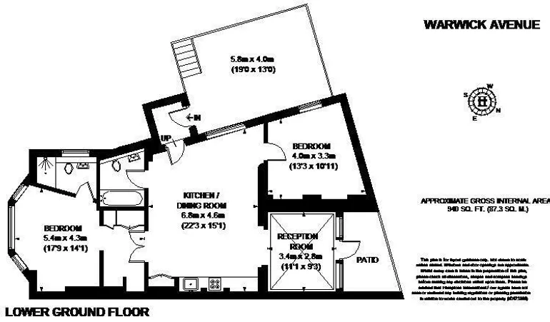 Floorplan 1 for Warwick Avenue London W9