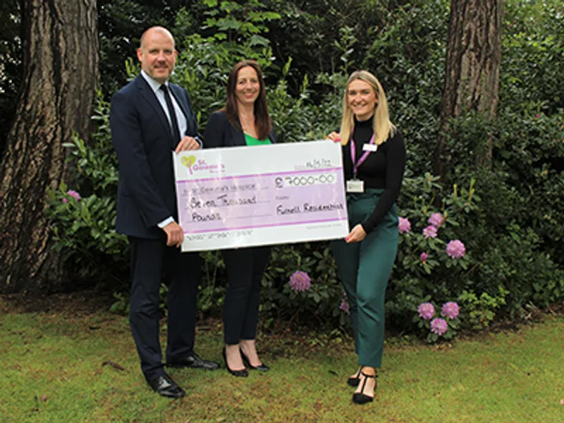 furnell makes magnificent 7,000 donation to st gemma's hospice