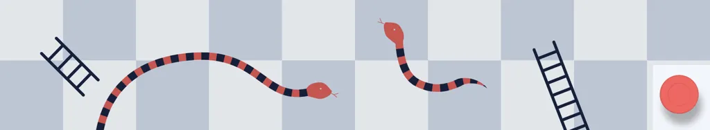 Snakes and ladders board